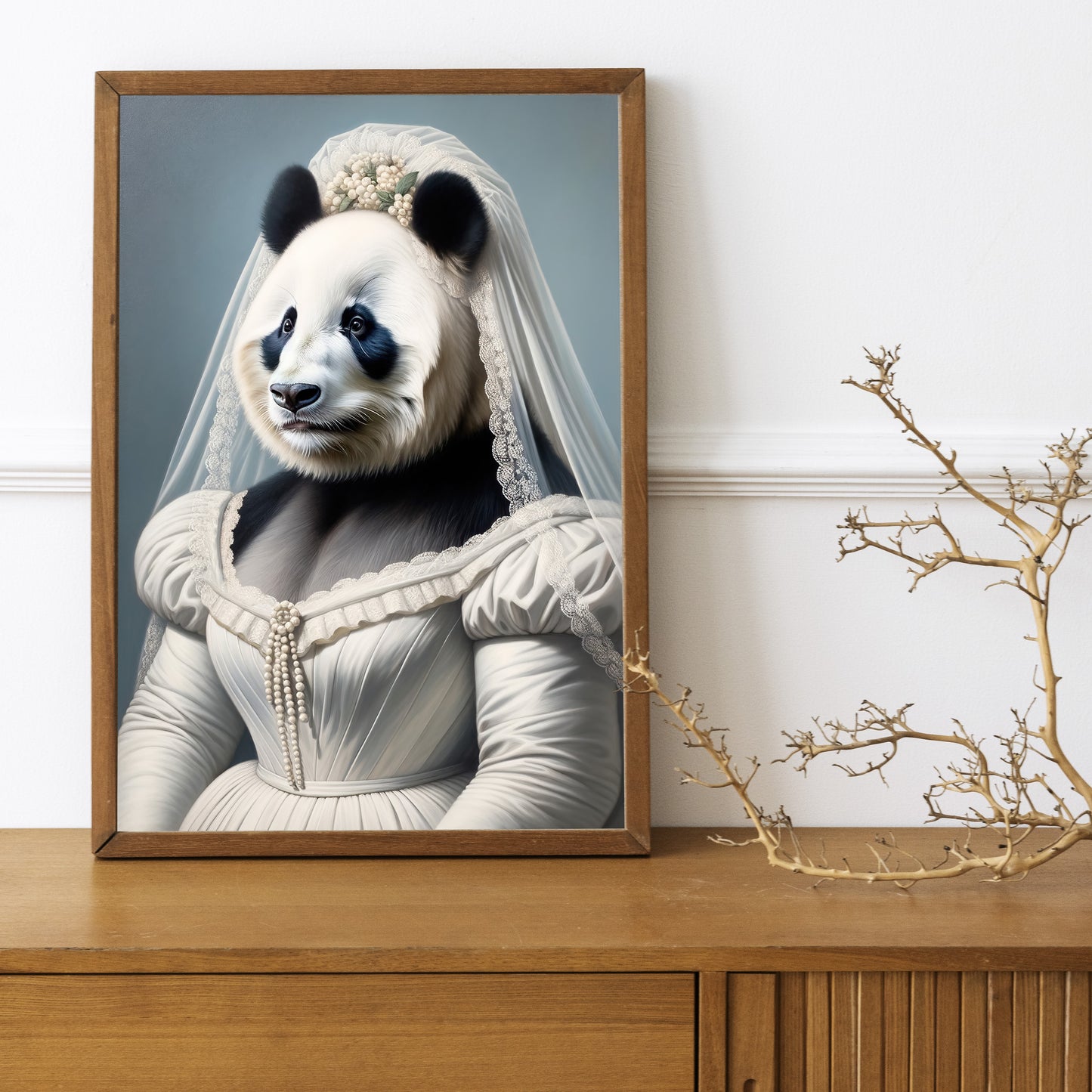 Panda Bride Poster - Unique Animal Wall Art Decor | Funny Wedding Dress Illustration | Perfect Gift for Home or Office Decor