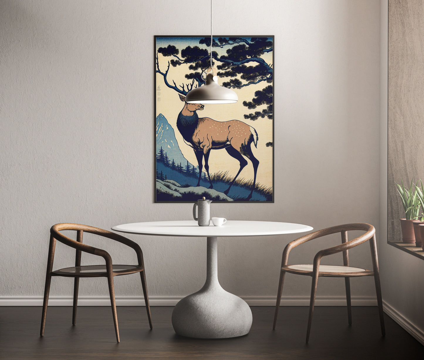 Japanese Deer Poster, Nara Landscape Wall Art, Nature-Inspired Japanese Style Wall Decoration