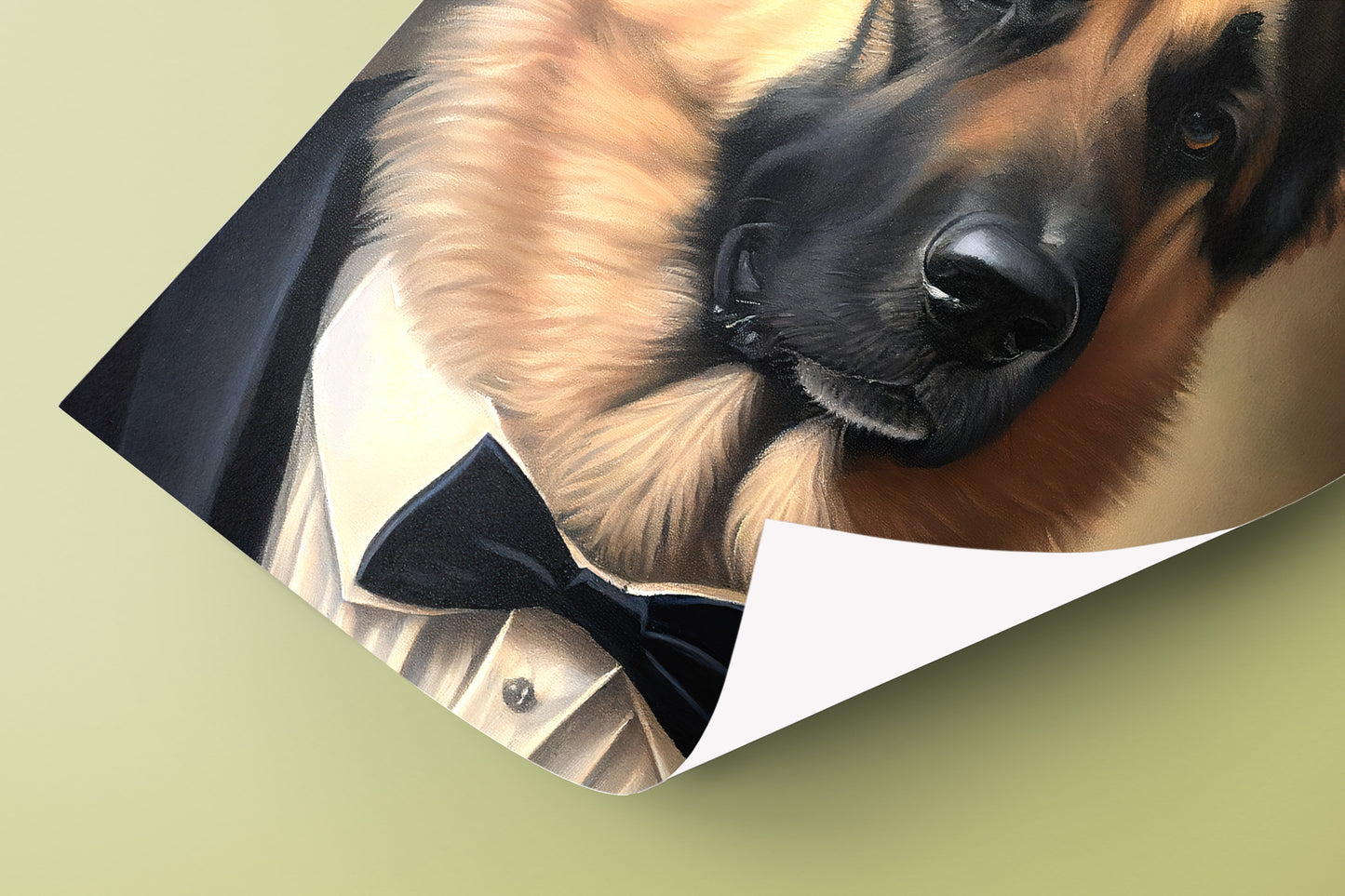 German Shepherd Tuxedo Poster, Chic Dog Wall Art, Humorous German Shepherd Print, Unique Pet Decor