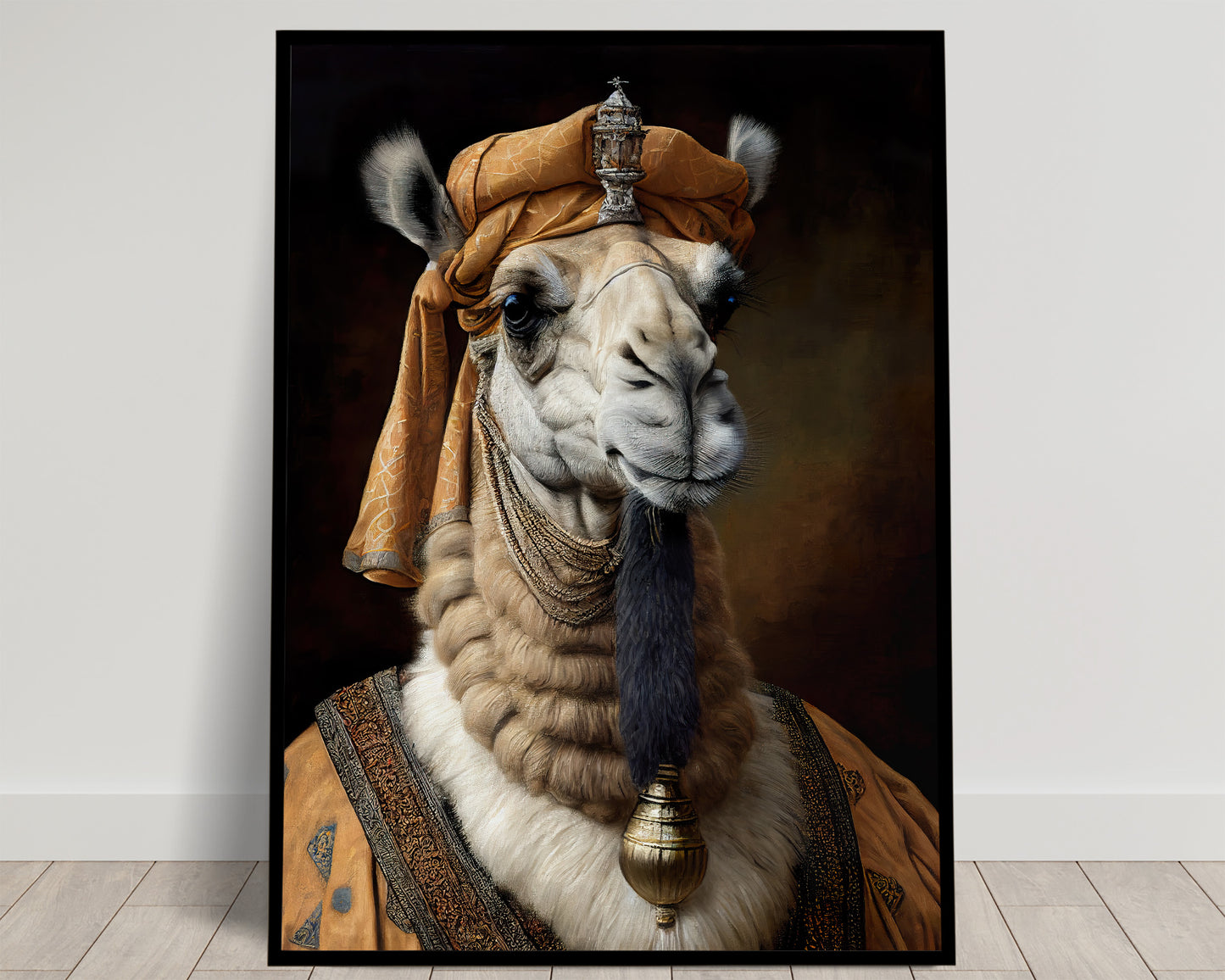 Noble Baroque Camel Poster, Animal Wall Art, Camel Portrait, Framed Wall Decor for Home