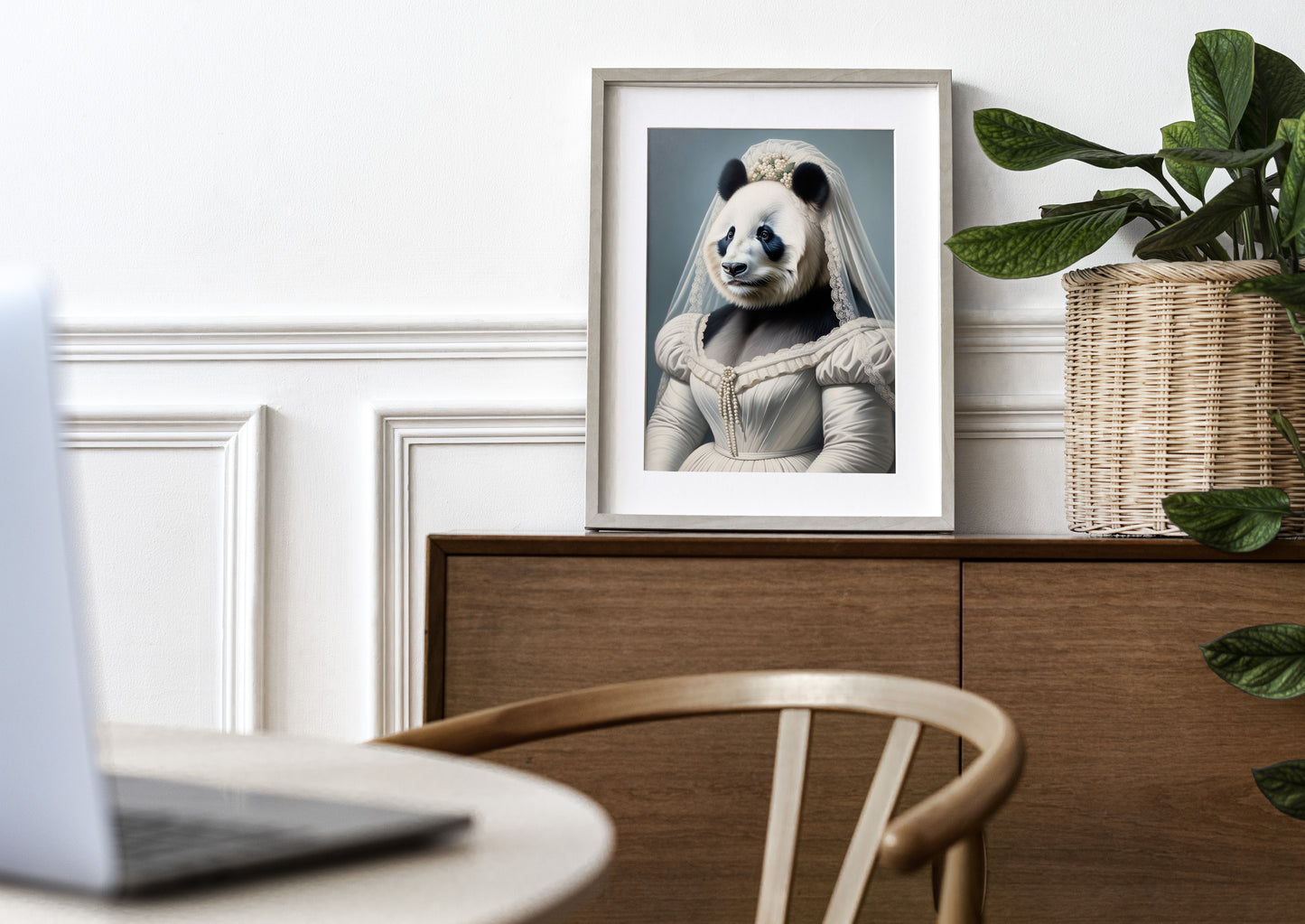 Panda Bride Poster - Unique Animal Wall Art Decor | Funny Wedding Dress Illustration | Perfect Gift for Home or Office Decor