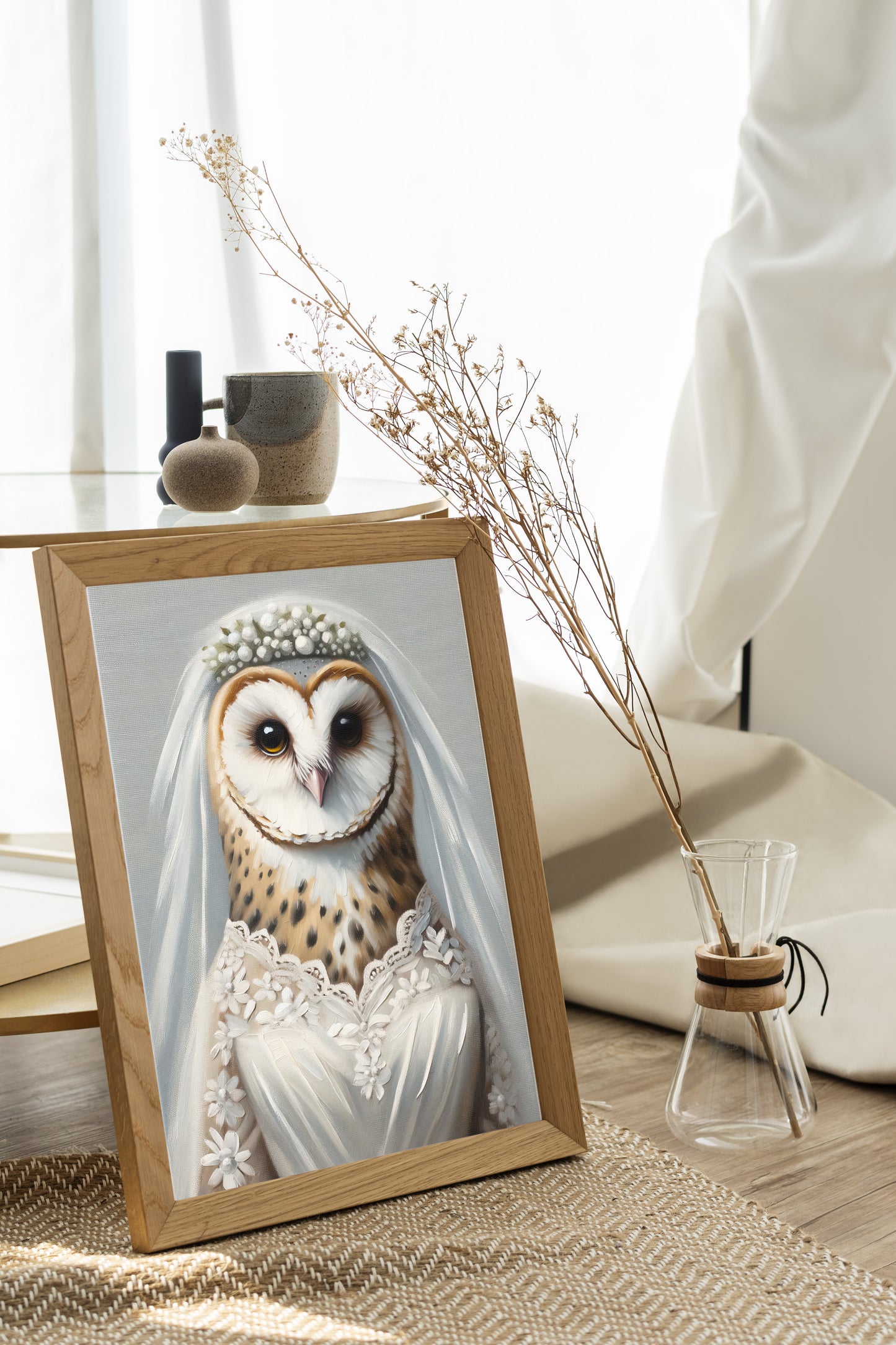 Unique Funny Owl Wedding Dress Poster - Animal Wall Art Decor for Brides - Perfect Gift