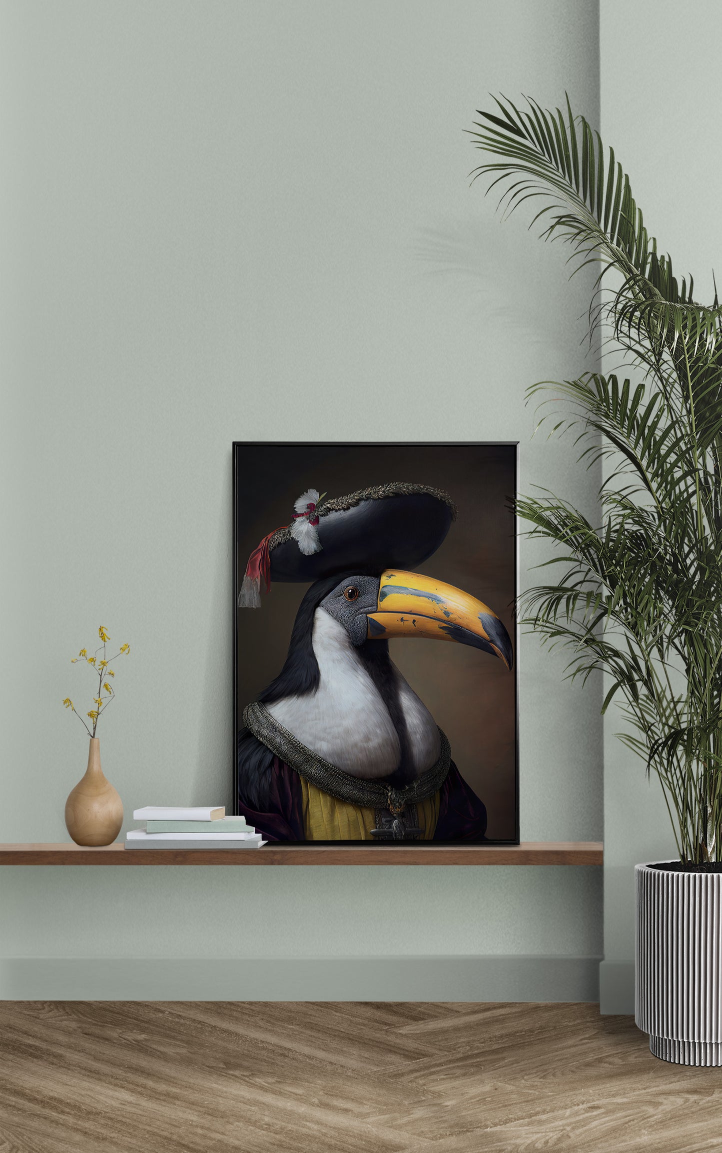 Poster Toucan noble style baroque - Décoration murale oiseaux et animaux - Affiche à encadrer, Toile Peinture ancienne