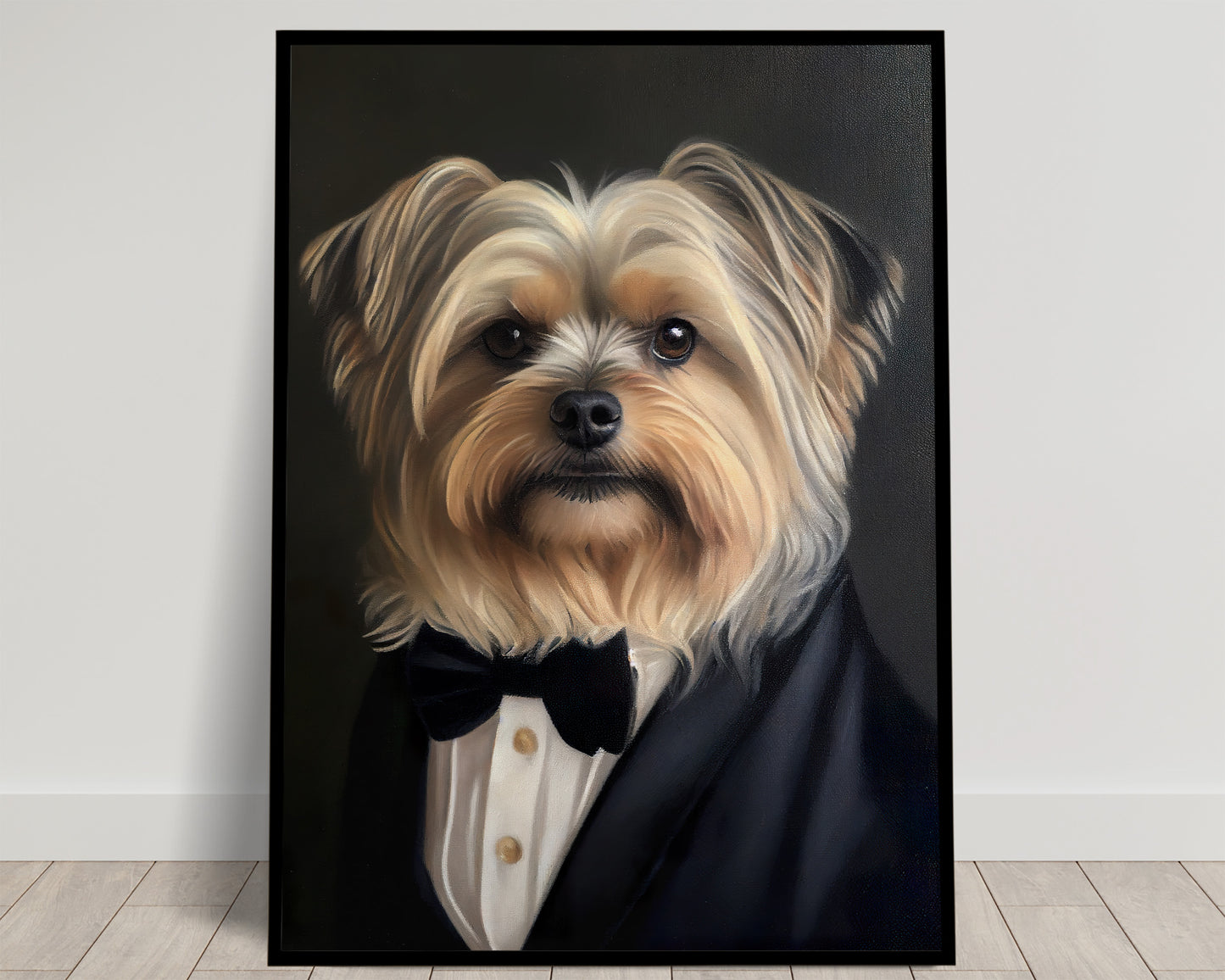 Yorkshire Terrier Tuxedo Poster - Stylish Animal Wall Décor | Frame-Ready Yorkshire Portrait Art