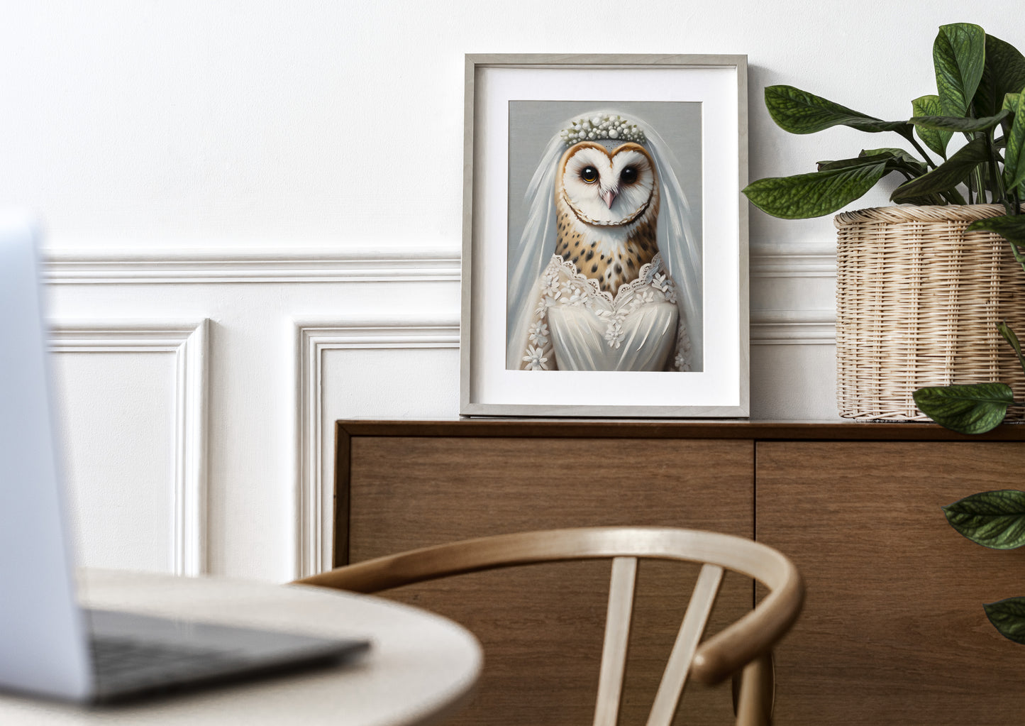 Unique Funny Owl Wedding Dress Poster - Animal Wall Art Decor for Brides - Perfect Gift