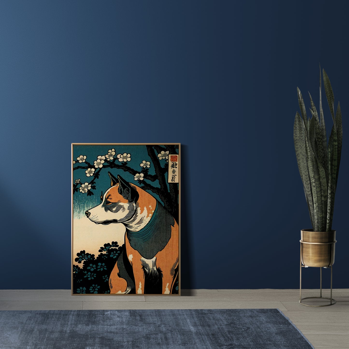 Poster Chien, Art Japonais Ukiyo-e, Décoration Murale Illustration, Affiche Design Chien, Art Mural Japon