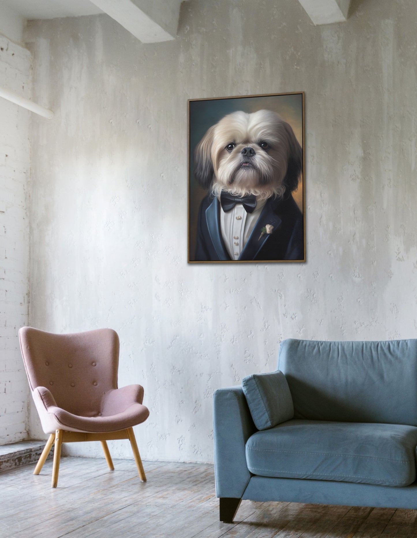 Shih-tzu Tuxedo Poster - Elegant Animal Wall Art Decoration | Portrait Wall Decor