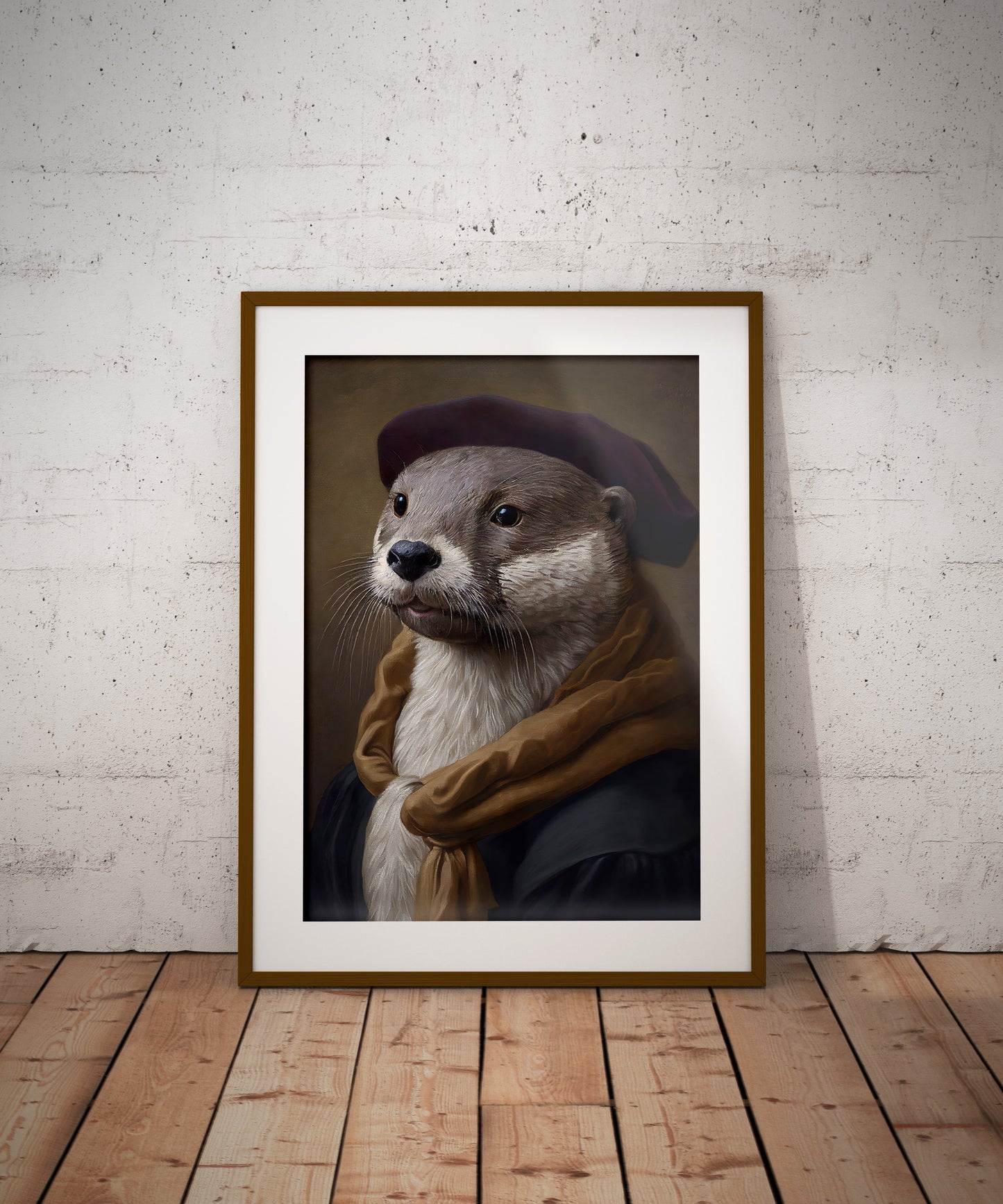 Affiche Poster Loutre Noble Baroque, Décoration Murale Animaux, Art Mural à Encadrer