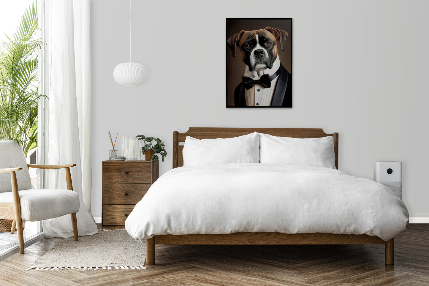 Boxer Dog Tuxedo Poster – Animal Wall Art Decor – Pet Lover's Home Decoration