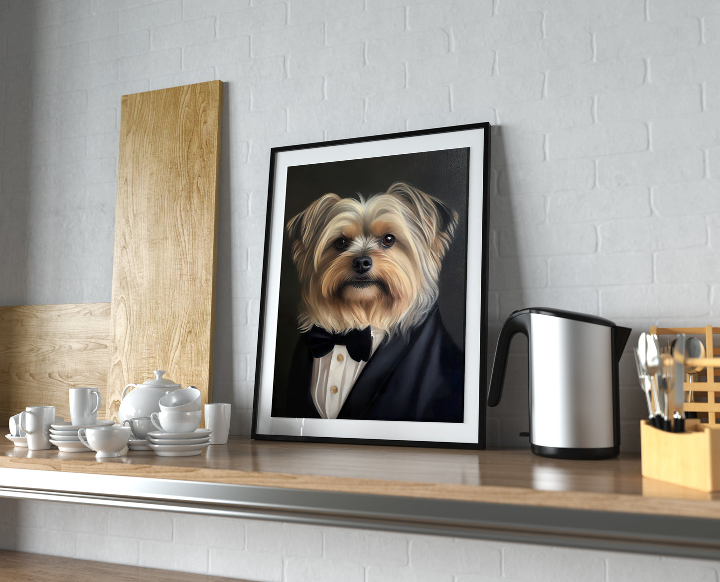 Yorkshire Terrier Tuxedo Poster - Stylish Animal Wall Décor | Frame-Ready Yorkshire Portrait Art