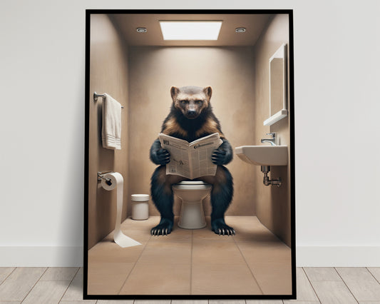 Wolverine Toilet Poster - Humorous Bathroom Wall Art Decor | Unique Gag Gift for WC