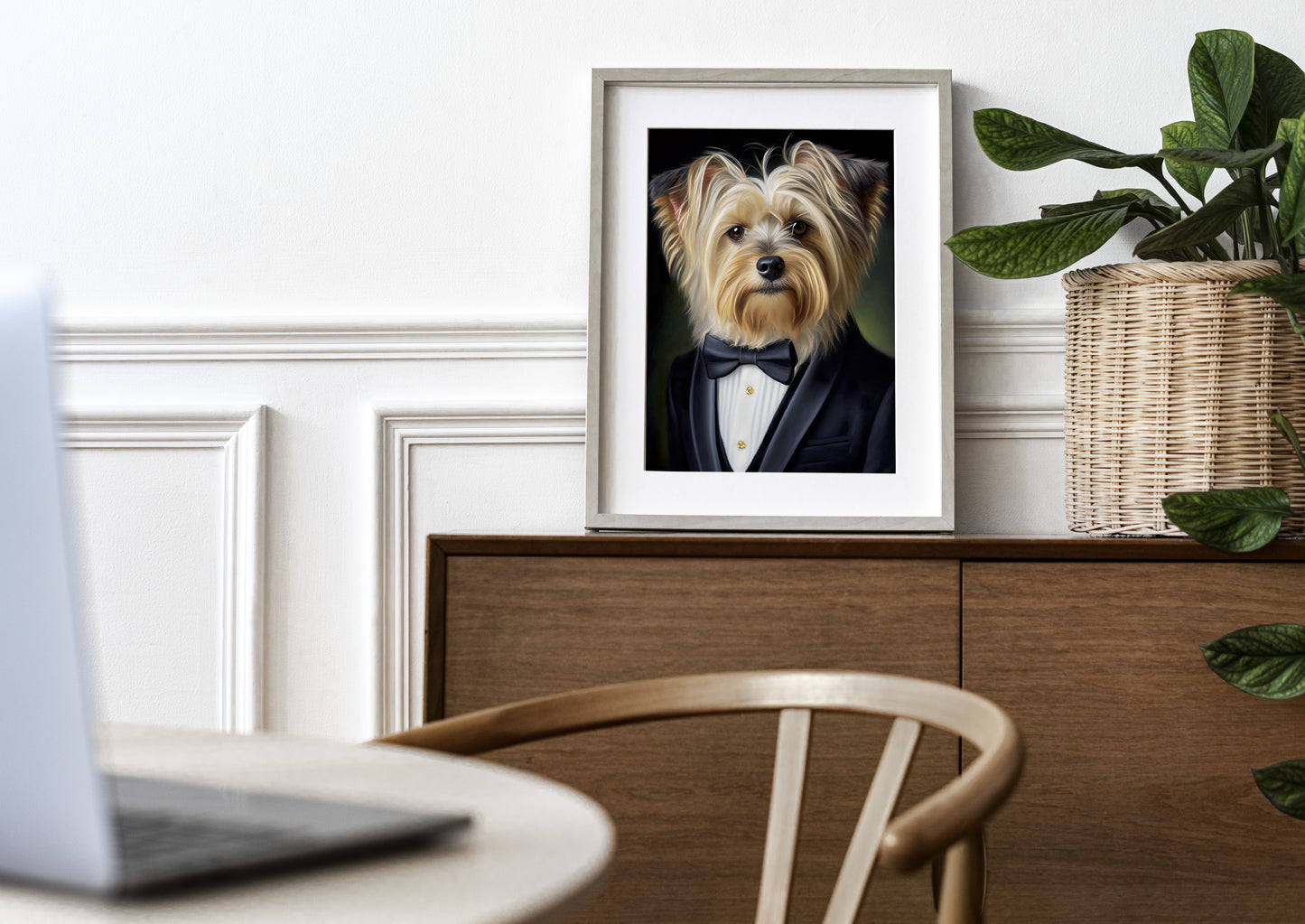 Poster Yorkshire en smoking - Affiche Décoration murale Animaux - Portrait chien élégant pour intérieur