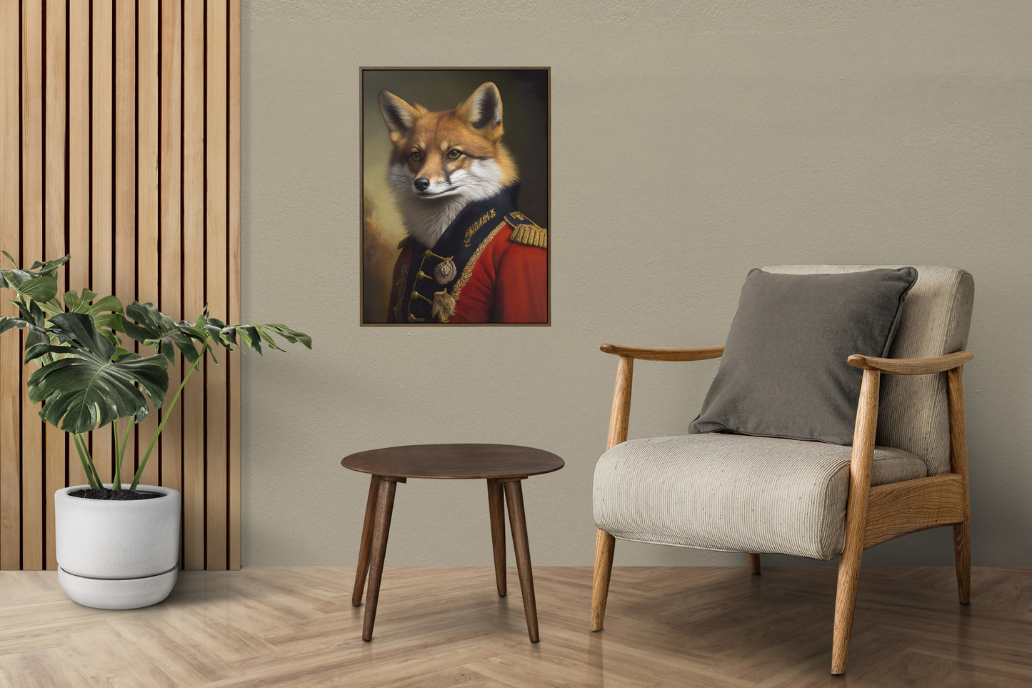 Poster Renard en Uniforme Militaire - Art mural Animaux, Décoration Murale, Impression Heroique, Art pour Intérieur