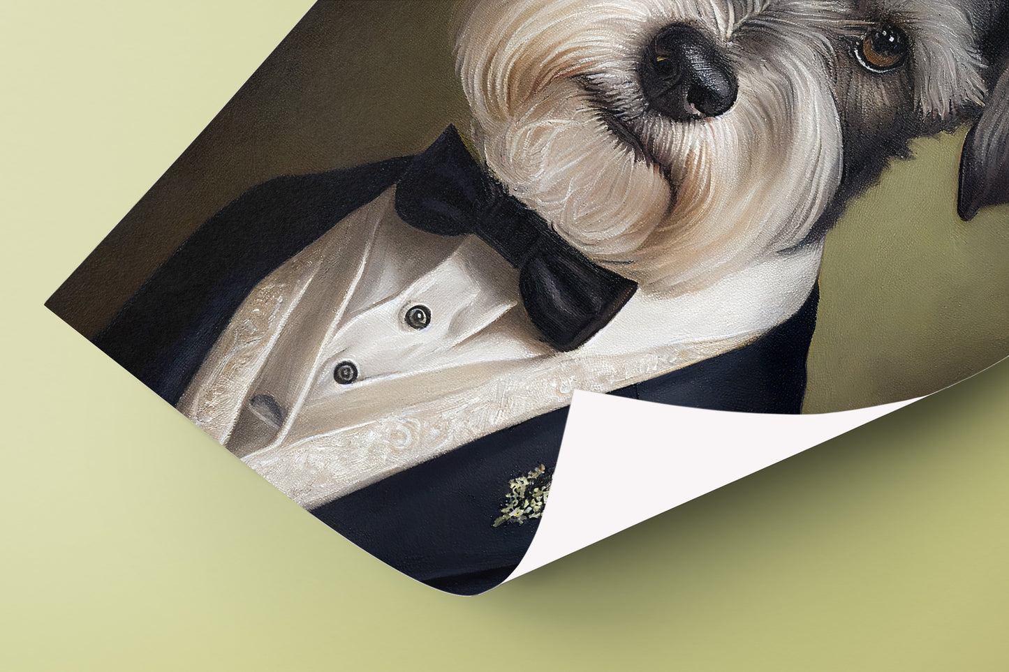 Portrait de Schnauzer en Smoking - Poster Chic et Humoristique de Chien - Décoration Murale Originale