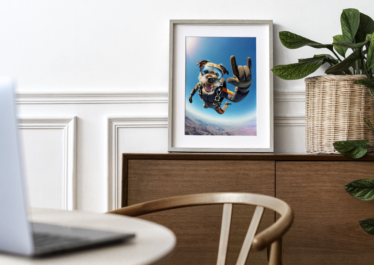 Skydiving Border Terrier Poster | Unique Animal Print Wall Art | Extreme Sport Dog Decor | Perfect Gift for Dog Lovers