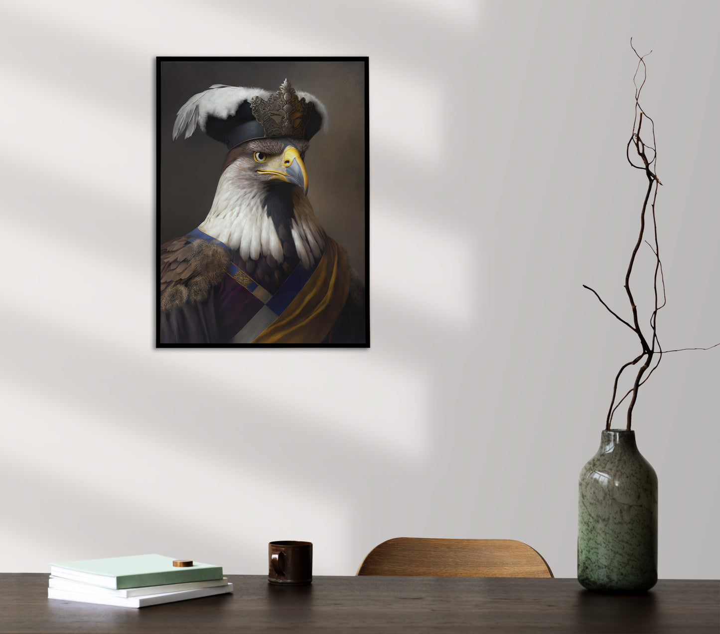 Baroque Noble Eagle Portrait Poster, Animal Wall Art, Bird Decor, Frameable Poster for Home