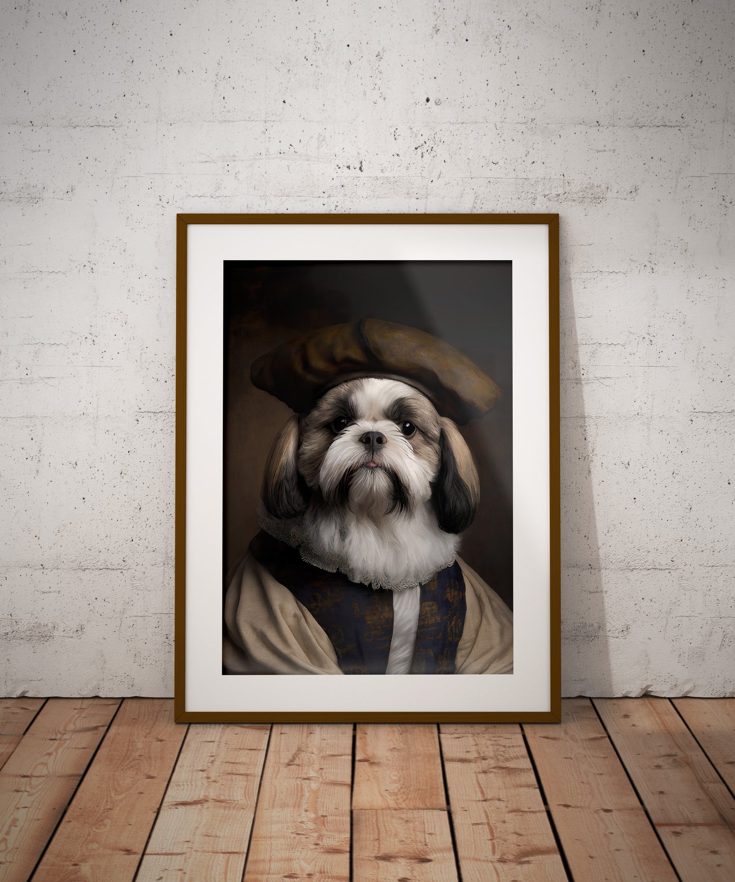 Poster Shih-Tzu noble style baroque - Affiche murale chien décorative premium à encadrer