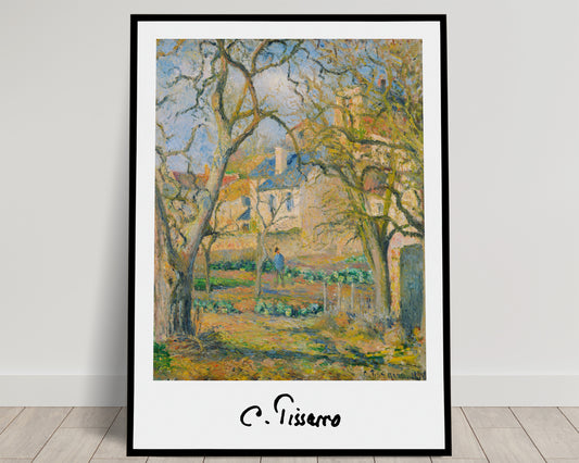 Camille Pissarro Poster: The Vegetable Garden at L'Hermitage - Impressionist Art Print for Wall Decoration and Framing