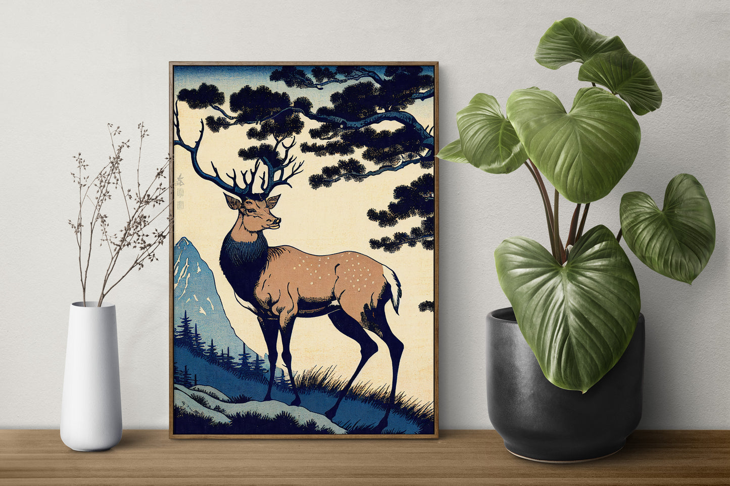 Japanese Deer Poster, Nara Landscape Wall Art, Nature-Inspired Japanese Style Wall Decoration