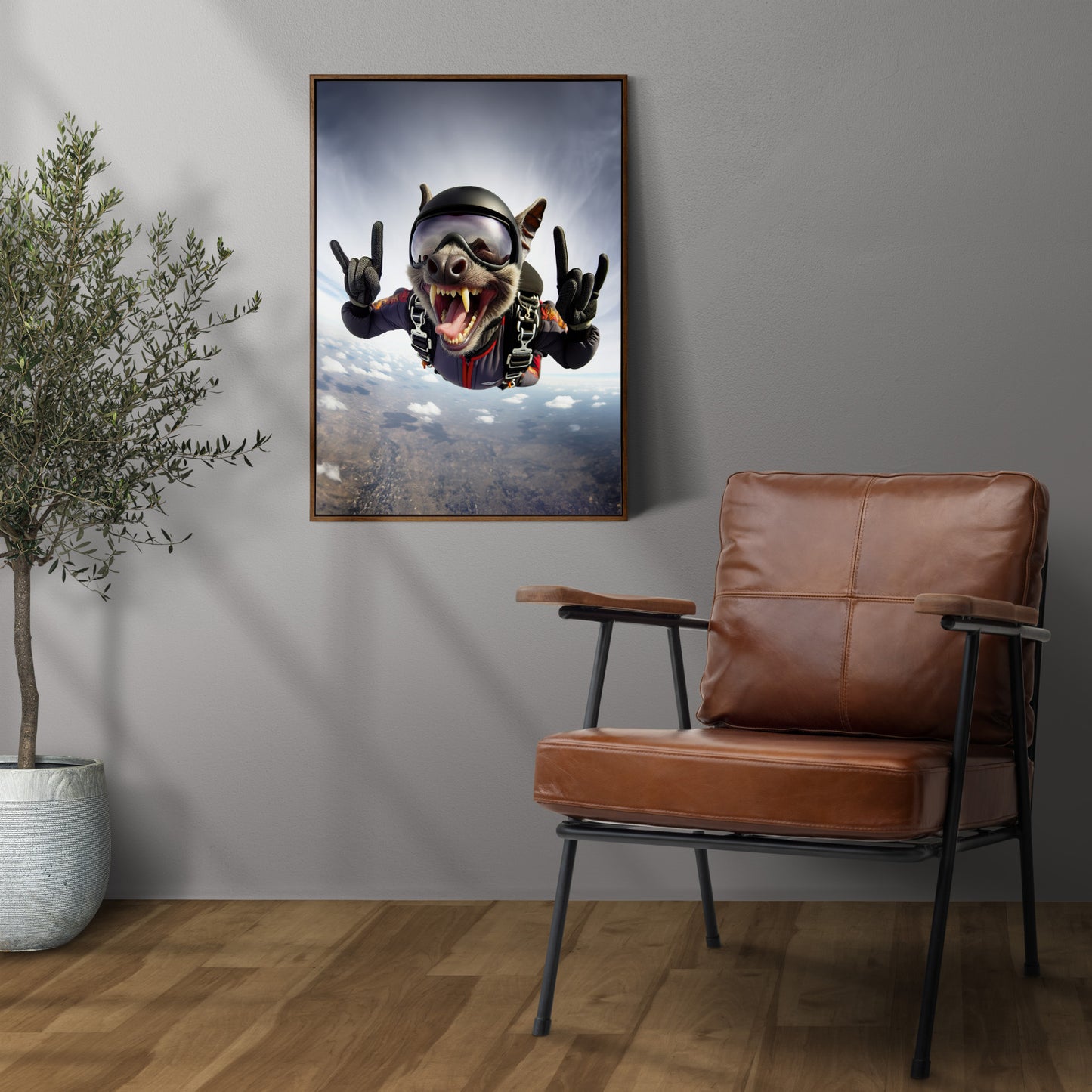 Skydiving Bat Poster - Epic Wall Art Animal Print | Extreme Sport Decor | Unique Animal Lover Gift