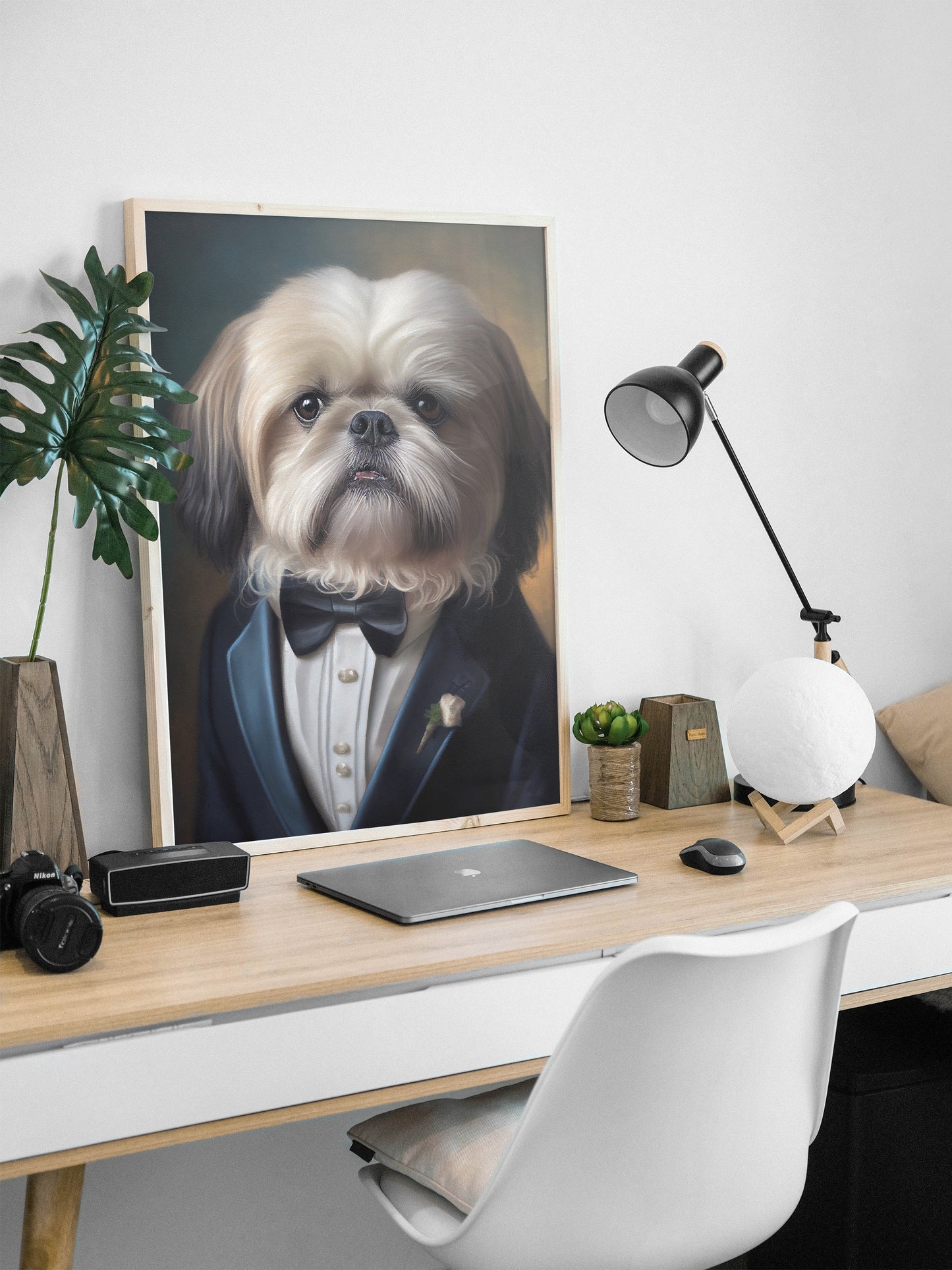 Shih-tzu Tuxedo Poster - Elegant Animal Wall Art Decoration | Portrait Wall Decor