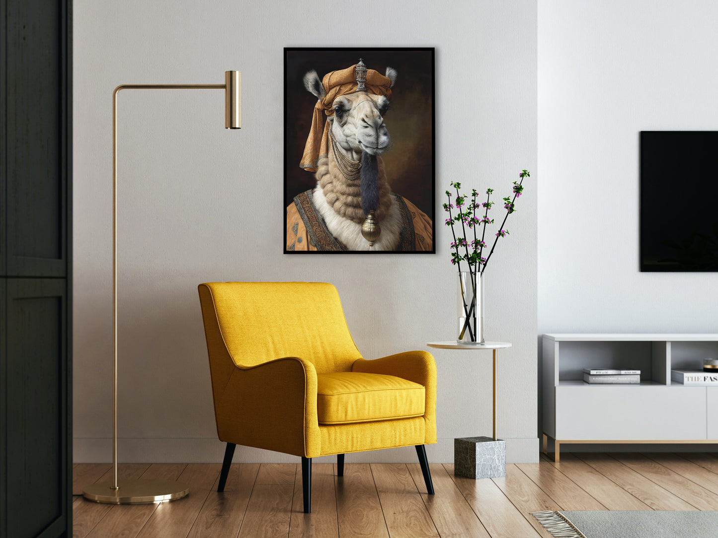 Noble Baroque Camel Poster, Animal Wall Art, Camel Portrait, Framed Wall Decor for Home