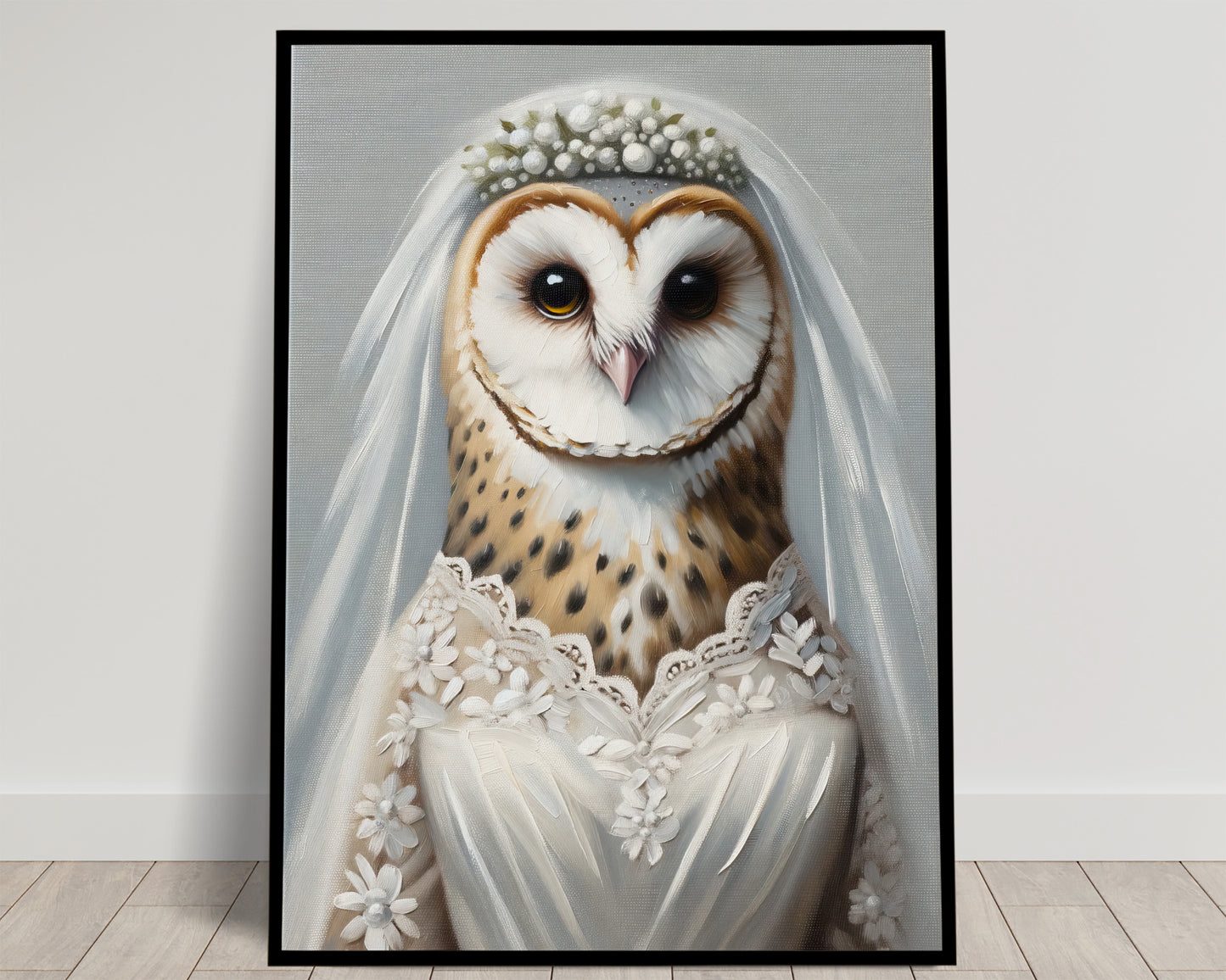 Unique Funny Owl Wedding Dress Poster - Animal Wall Art Decor for Brides - Perfect Gift