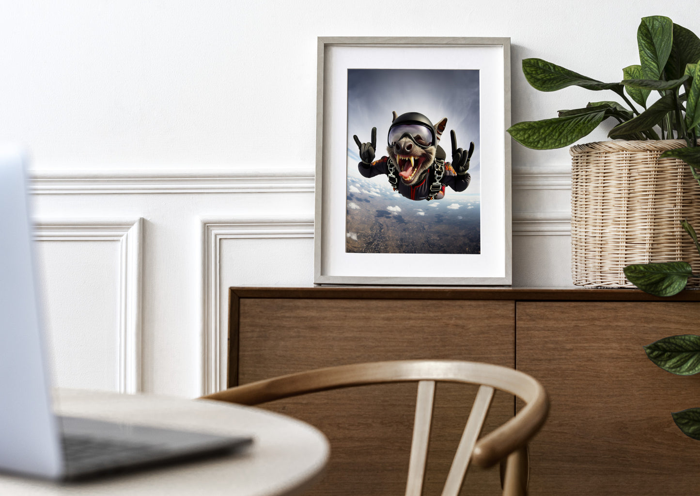 Skydiving Bat Poster - Epic Wall Art Animal Print | Extreme Sport Decor | Unique Animal Lover Gift