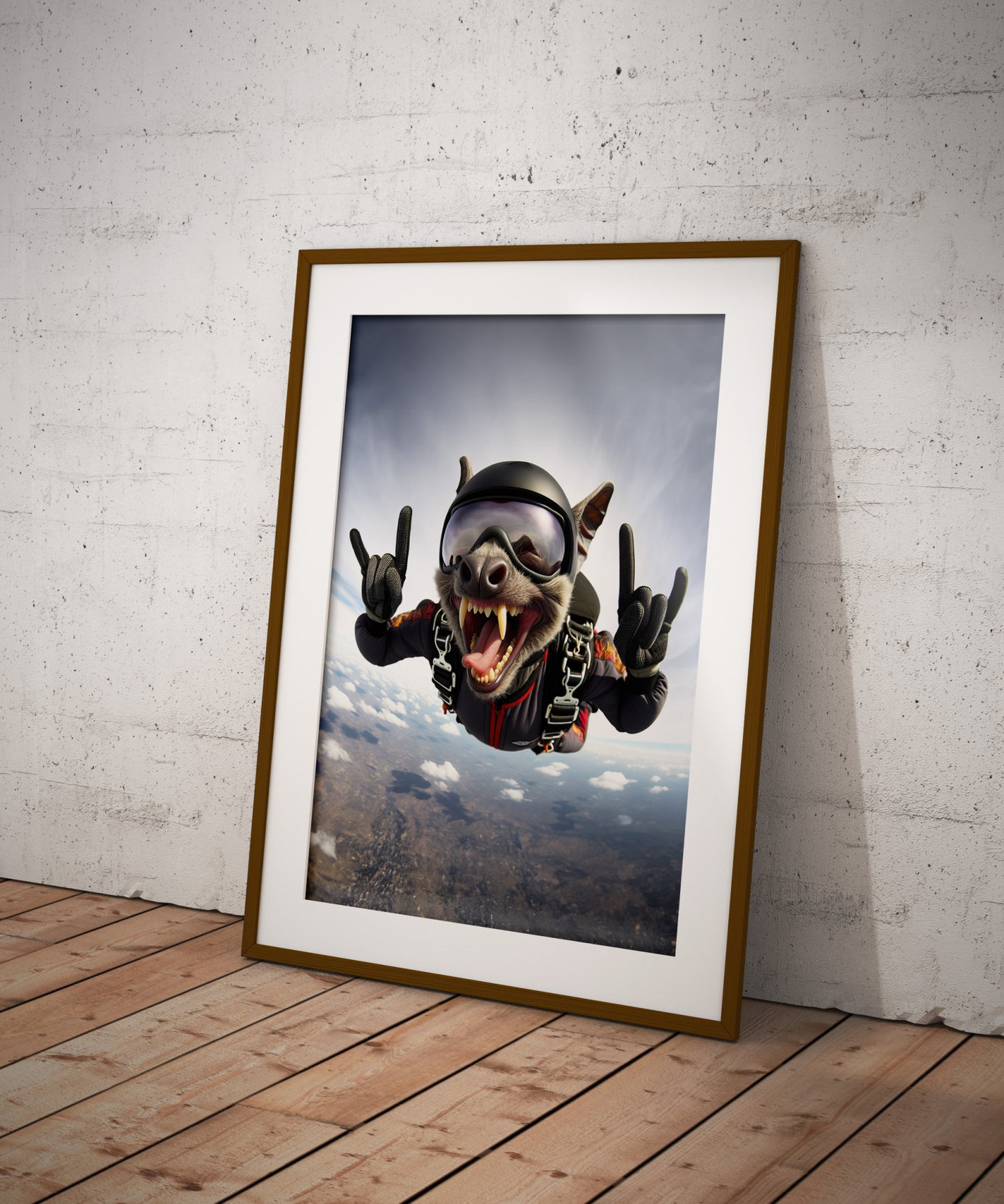 Skydiving Bat Poster - Epic Wall Art Animal Print | Extreme Sport Decor | Unique Animal Lover Gift