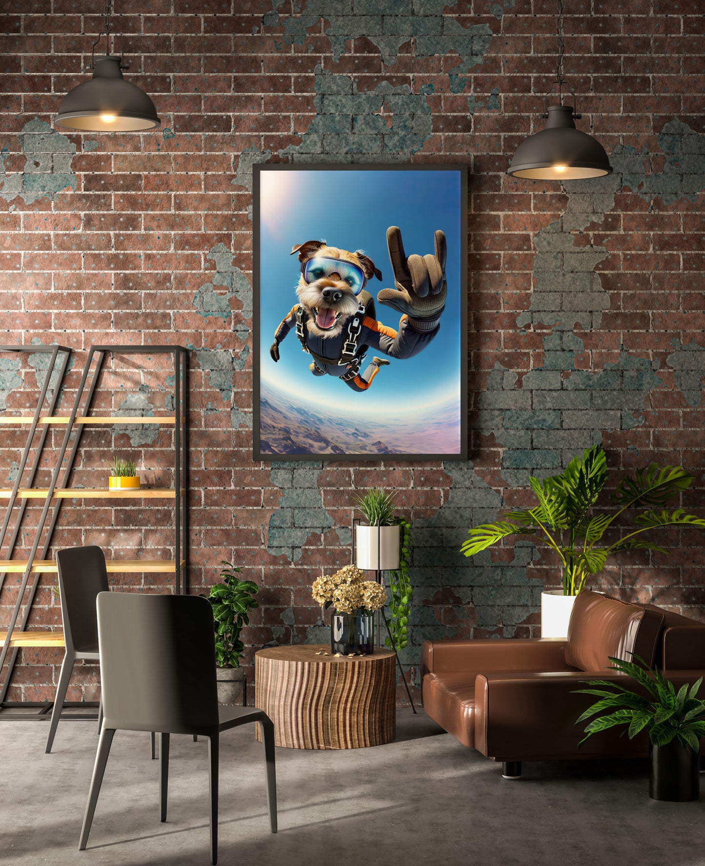 Skydiving Border Terrier Poster | Unique Animal Print Wall Art | Extreme Sport Dog Decor | Perfect Gift for Dog Lovers