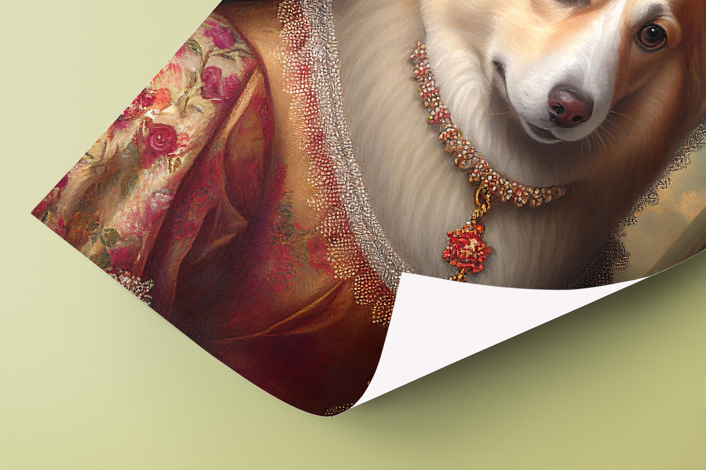 Poster de chien Corgi noble style baroque, Décoration murale animaux, Affiche à encadrer pour votre intérieur