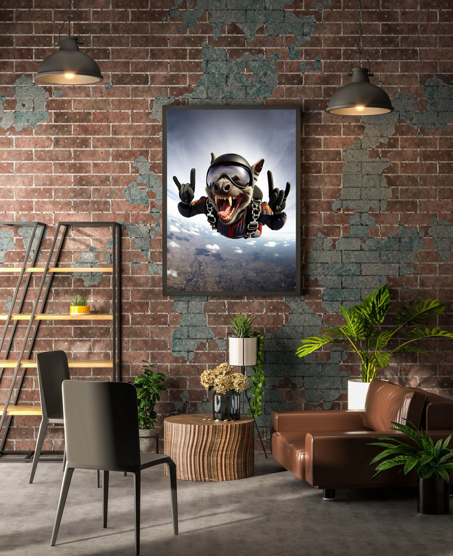 Skydiving Bat Poster - Epic Wall Art Animal Print | Extreme Sport Decor | Unique Animal Lover Gift