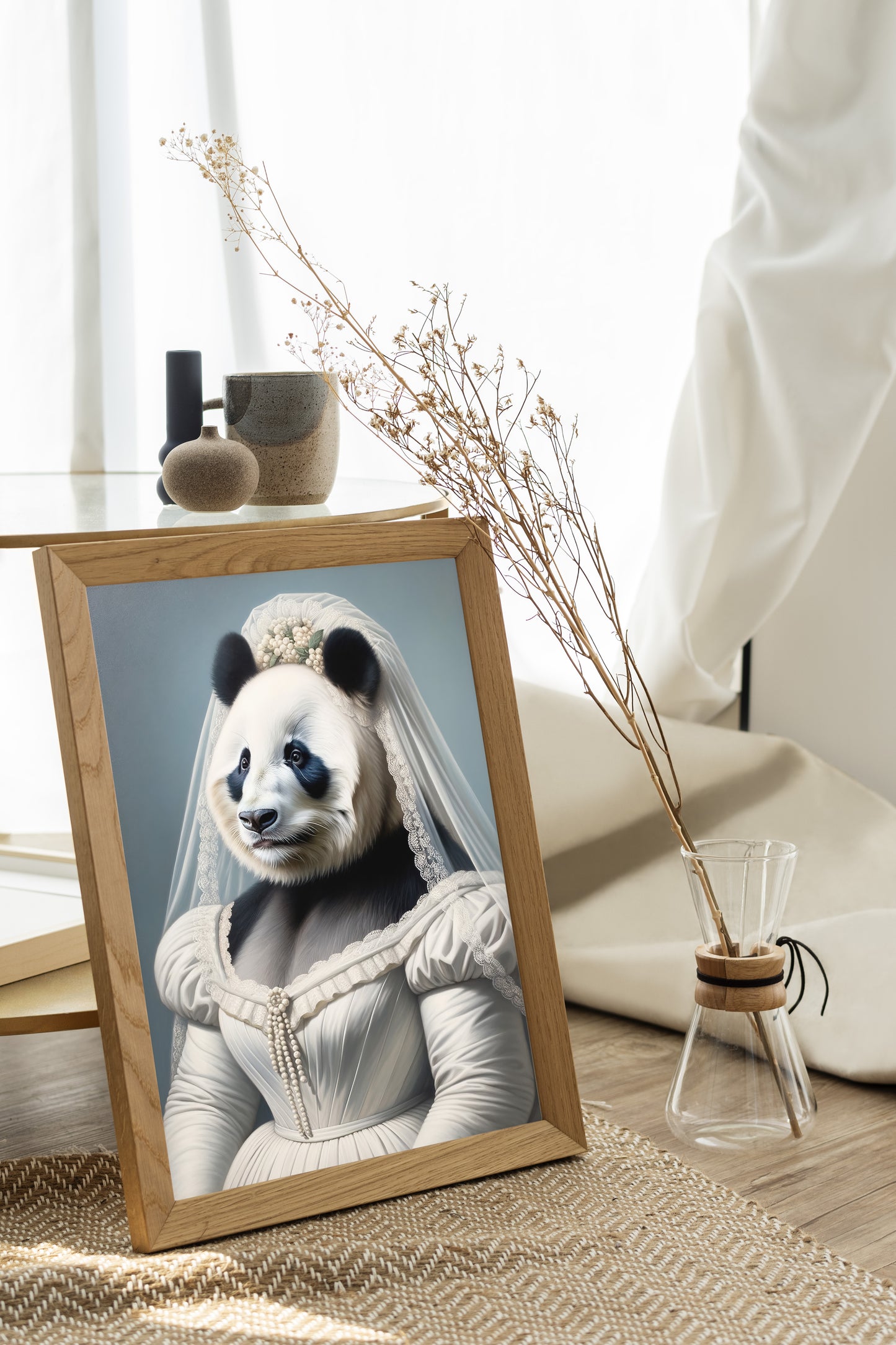 Panda Bride Poster - Unique Animal Wall Art Decor | Funny Wedding Dress Illustration | Perfect Gift for Home or Office Decor