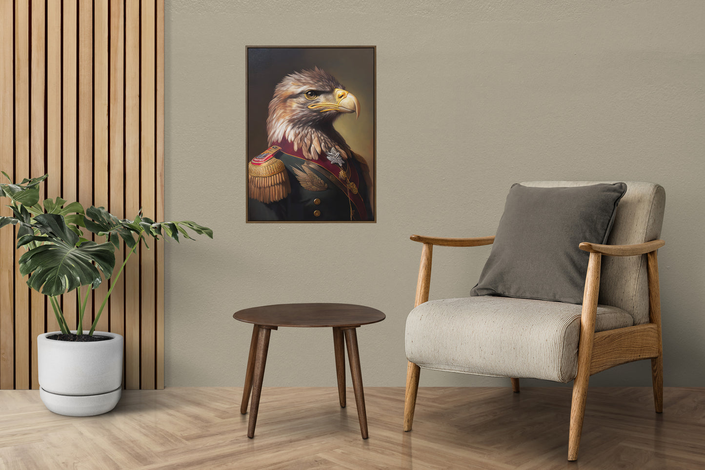 Poster Héroïque d'Aigle Militaire - Art Mural Animaux, Décoration Murale Unique, Impression d'Oiseau