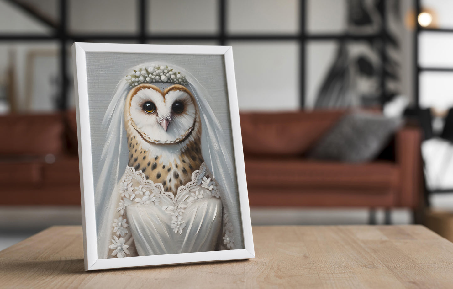 Unique Funny Owl Wedding Dress Poster - Animal Wall Art Decor for Brides - Perfect Gift