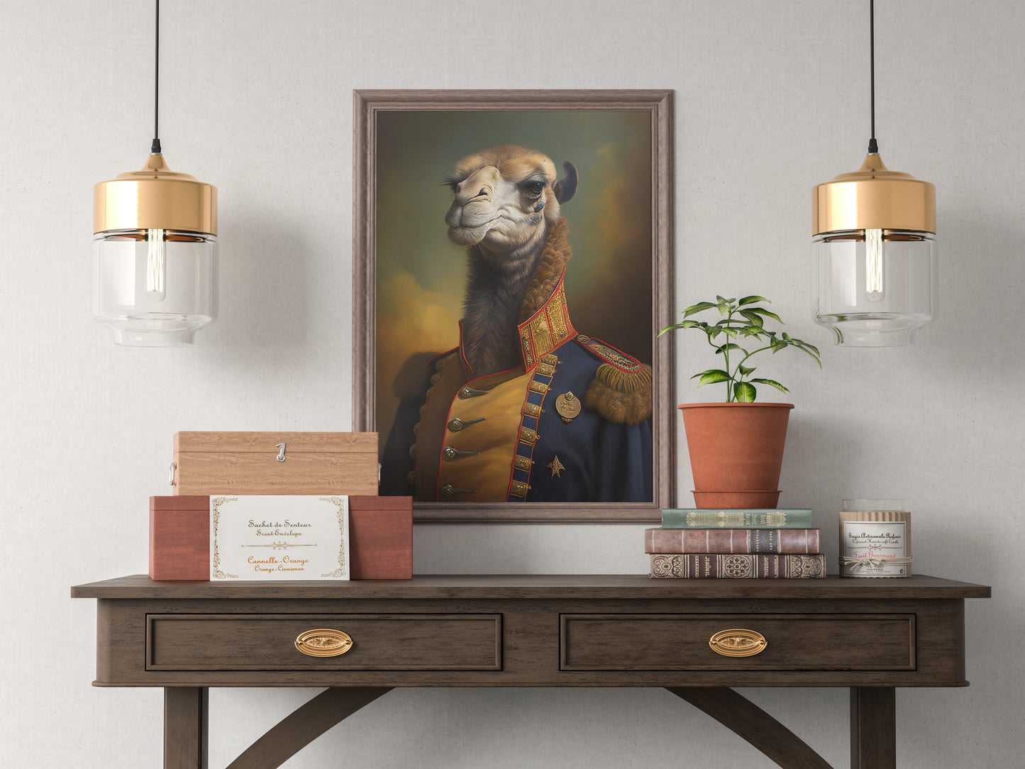 Heroic Camel Poster in Military Uniform - Animal Wall Decor for Framing, Unique Portrait Art for Home & Office