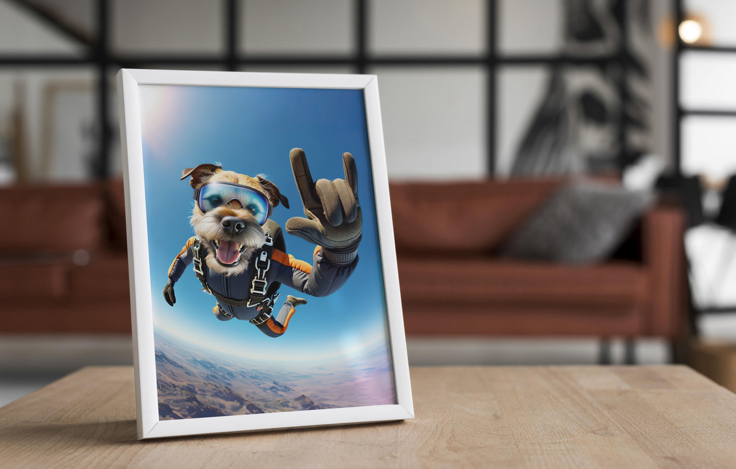 Skydiving Border Terrier Poster | Unique Animal Print Wall Art | Extreme Sport Dog Decor | Perfect Gift for Dog Lovers