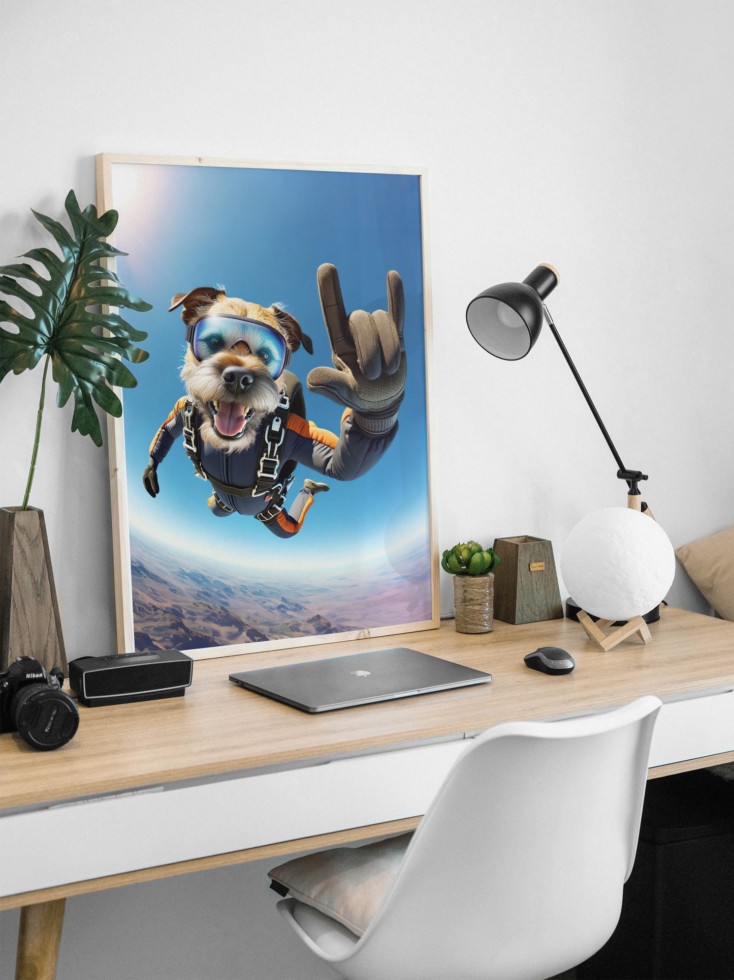 Skydiving Border Terrier Poster | Unique Animal Print Wall Art | Extreme Sport Dog Decor | Perfect Gift for Dog Lovers