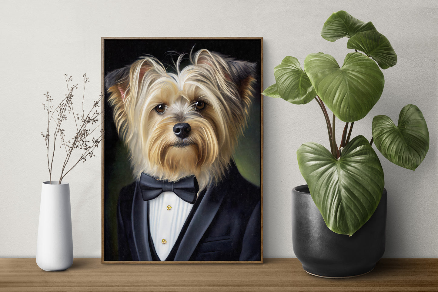 Poster Yorkshire en smoking - Affiche Décoration murale Animaux - Portrait chien élégant pour intérieur