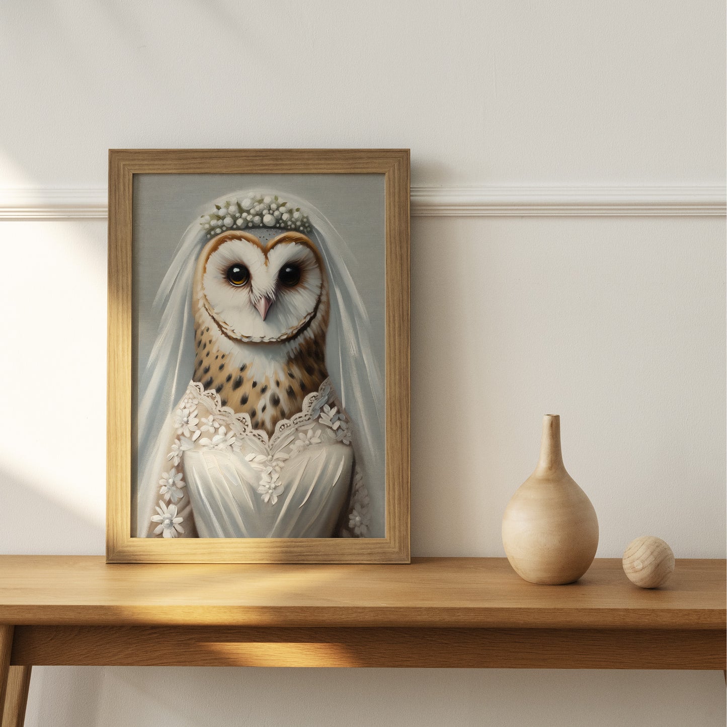 Unique Funny Owl Wedding Dress Poster - Animal Wall Art Decor for Brides - Perfect Gift