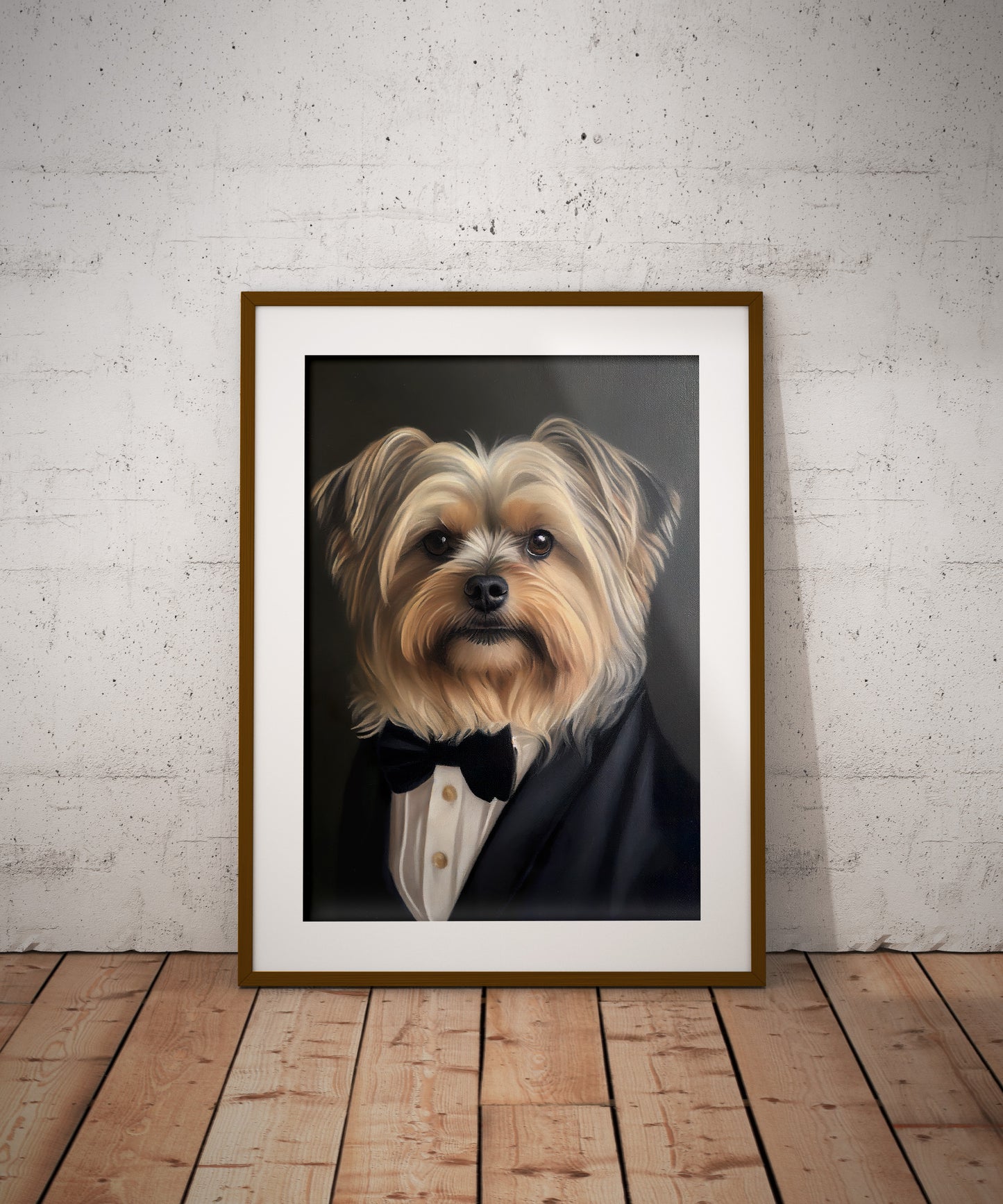 Yorkshire Terrier Tuxedo Poster - Stylish Animal Wall Décor | Frame-Ready Yorkshire Portrait Art