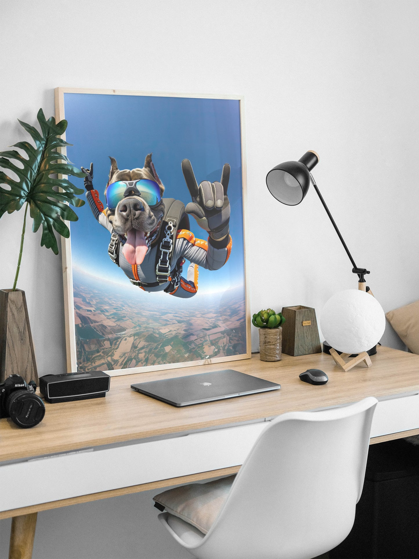 Skydiving Cane Corso Poster - Epic Dog Wall Art - Unique Animal Lover Gift - Extreme Sport Decor - Free Fall Print