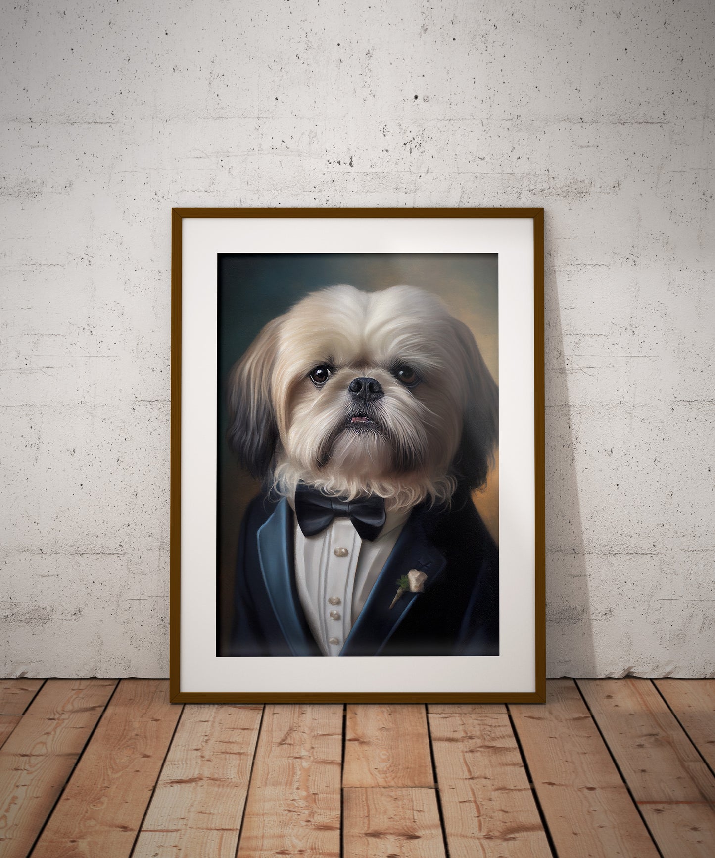 Shih-tzu Tuxedo Poster - Elegant Animal Wall Art Decoration | Portrait Wall Decor