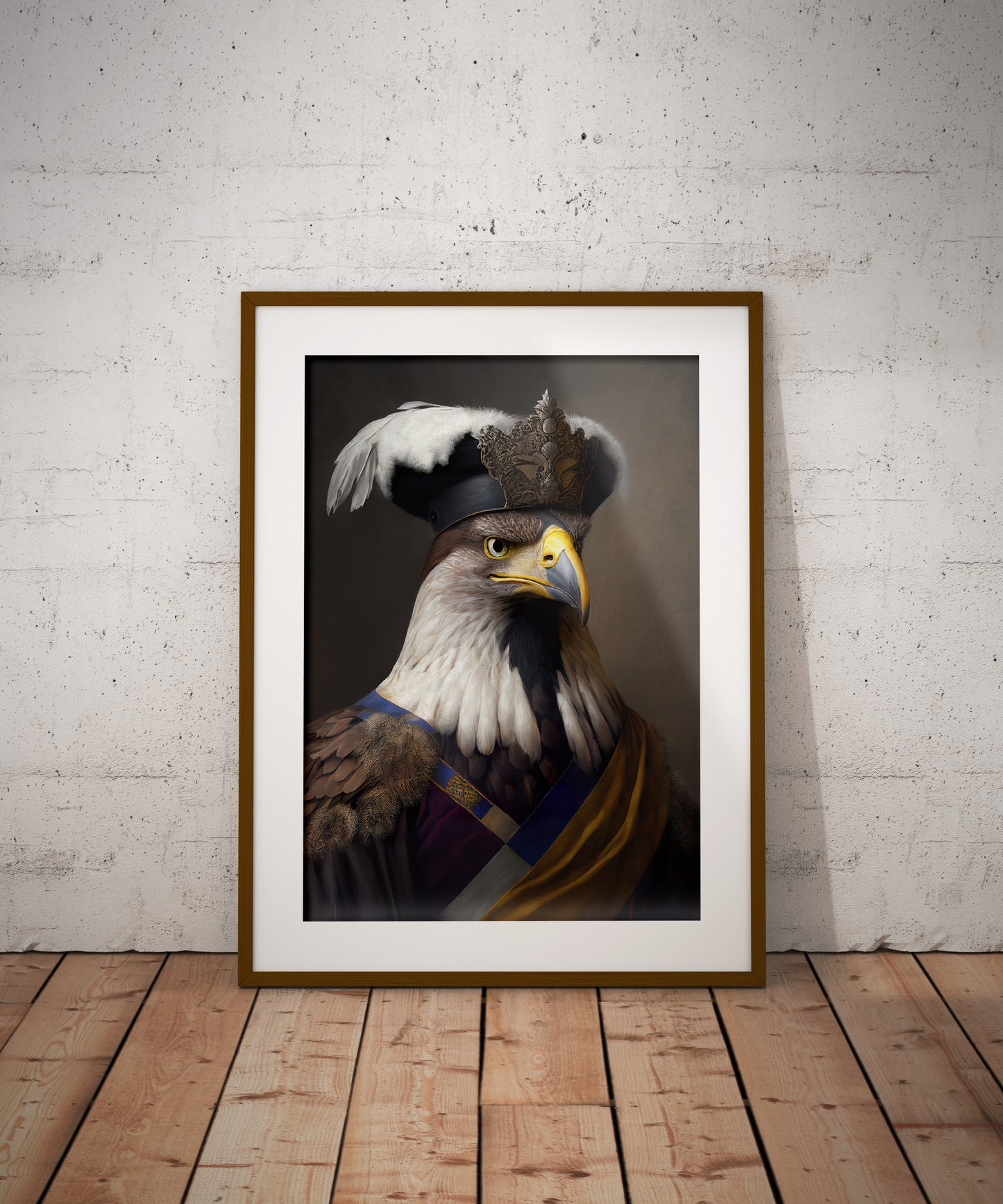 Baroque Noble Eagle Portrait Poster, Animal Wall Art, Bird Decor, Frameable Poster for Home