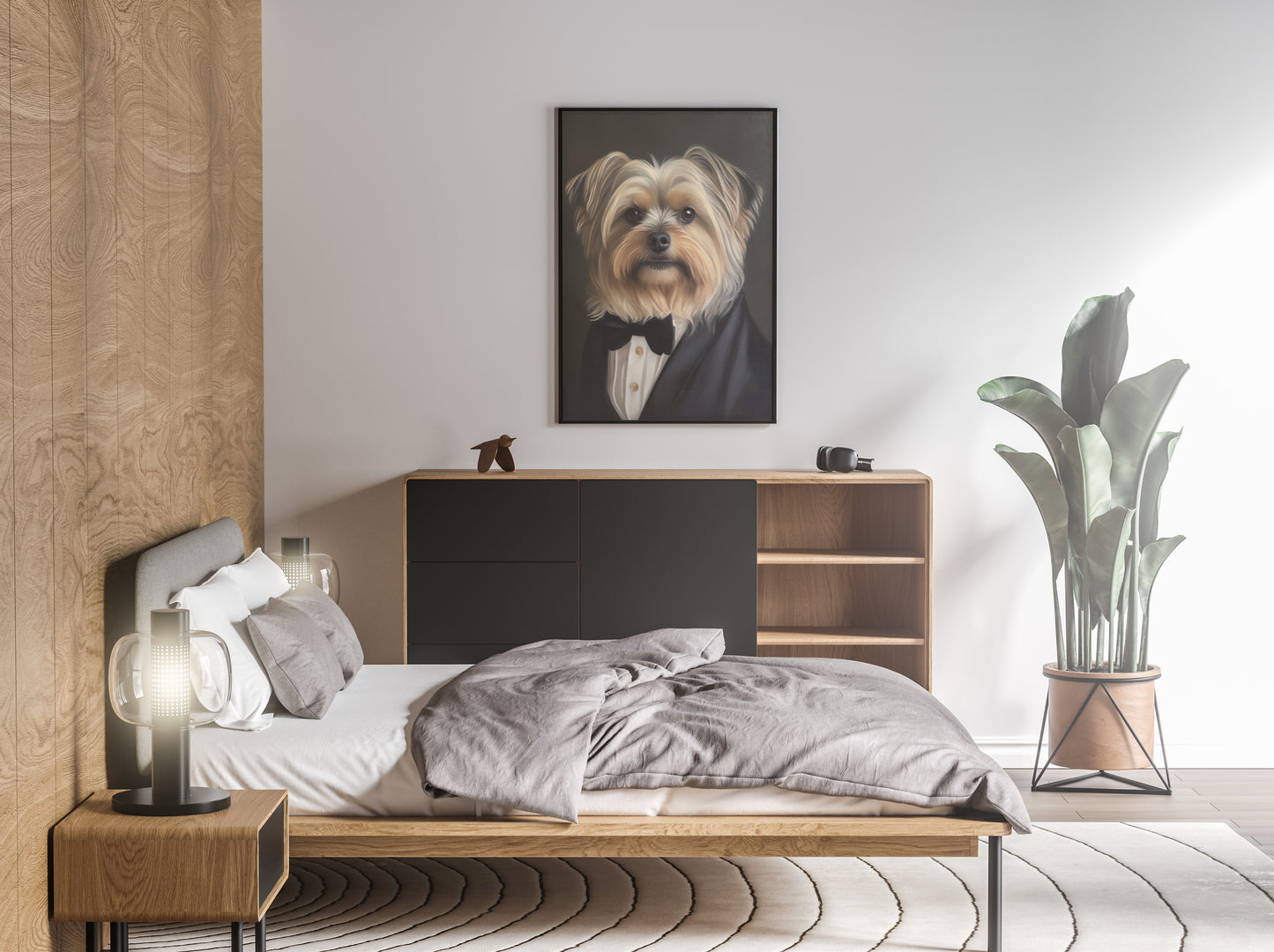 Yorkshire Terrier Tuxedo Poster - Stylish Animal Wall Décor | Frame-Ready Yorkshire Portrait Art