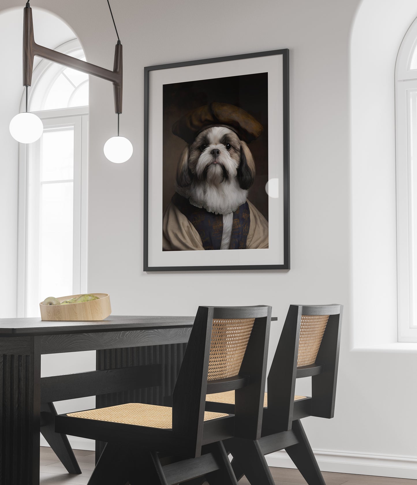 Poster Shih-Tzu noble style baroque - Affiche murale chien décorative premium à encadrer