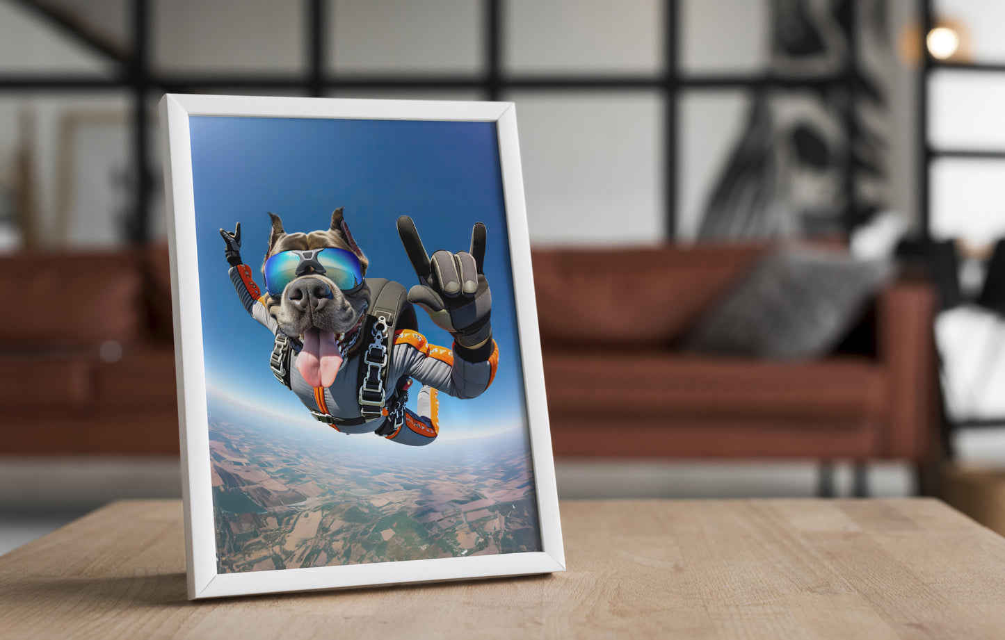 Skydiving Cane Corso Poster - Epic Dog Wall Art - Unique Animal Lover Gift - Extreme Sport Decor - Free Fall Print