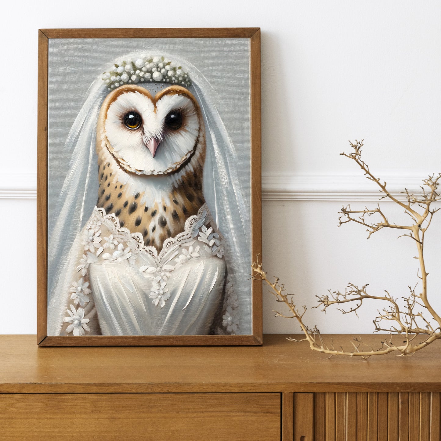 Unique Funny Owl Wedding Dress Poster - Animal Wall Art Decor for Brides - Perfect Gift