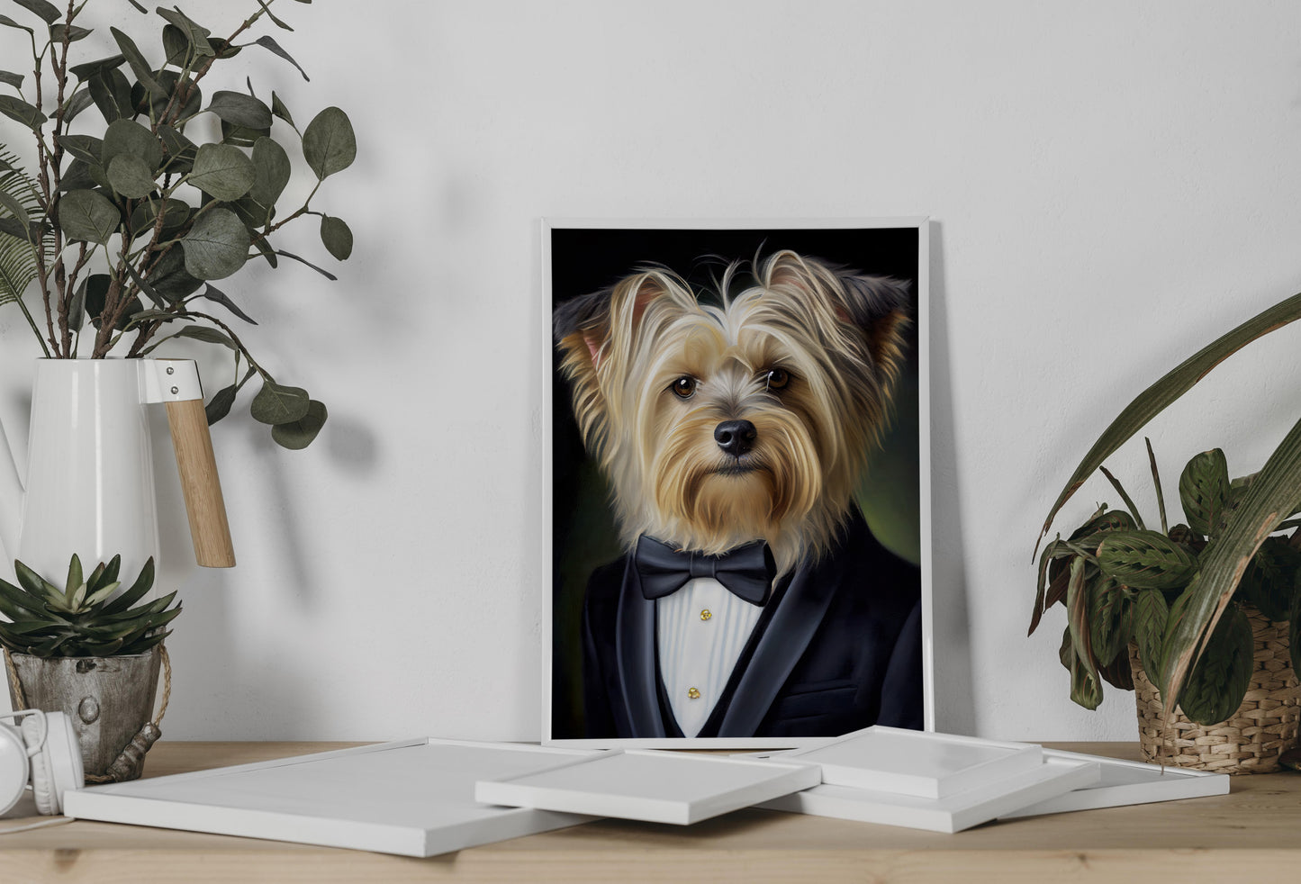 Poster Yorkshire en smoking - Affiche Décoration murale Animaux - Portrait chien élégant pour intérieur