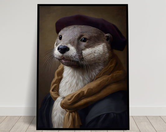 Affiche Poster Loutre Noble Baroque, Décoration Murale Animaux, Art Mural à Encadrer